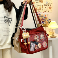 Large Capacity Simple Style College Fashion Messenger Bag Women's Transparent Shoulder Crossbody Bag for Class And Books