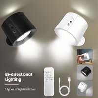 Modern Magnetic LED Wall Lamp Rechargeable 360° Rotation Wireless Remote Control Spotlight For Bedroom Living room decoration