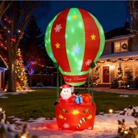 2,1 m aufblasbarer Weihnachtsmann, der Heißluftballon reitet, mit Geschenkverpackung im Freien, Hof, Garten, Weihnachtsfeier, Dekoration, Requisiten