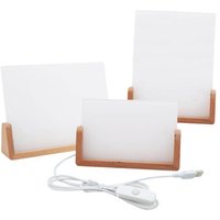 Clear Acrylic Display Picture Frame with LED Lighting Base Heat Transfer Machines Sublimation Blank Photo Frame