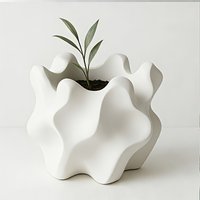 Modern Retro Geometric Indoor/Outdoor Planter Pot with Drainage Hole - Irregular Shaped Plant Pot,Suitable for Succulents