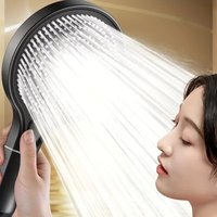 15cm Round High-Pressure Spray Head 3 Jet Modes Water Saving Shower Head Set Soft Nozzles With Filter