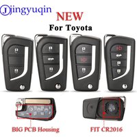 jingyuqin 2/3/4BTN Flip Folding Remote Key Shell For Toyota Levin Camry Reiz Highlander Corolla Key Case VA2 Toy48 Toy43