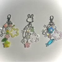 Handmade star flower beaded keychain fairy tale, fairy core