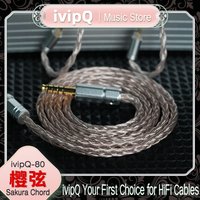 ivipQ-80 Sakura Chord HiFi High-purity Single Crystal Copper Earphone Upgrade Cable 2.5/3.5/4.4mm 2Pin/MMCX/QDC/KZQDC Audio Wire