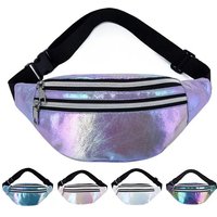 Holographic Fanny Pack Hologram Waist Bag Laser Beach Travel Banana Hip Bum Zip Waist Bags Women Belt Bag For Girls