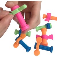 Kids 4pcs Colorful ABS Screwing Toy Rotating Screw Pencil Cases Sensory Anti Stress Relief Fidget Toys for Autism Children Gifts