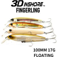 3D Inshore Fingerling Floating Minnow 100mm 17g Hard Bait Saltwater Fishing Lure for Bass Trout Fishing Equipment Pesca 9251