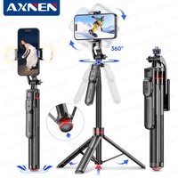 Auto Pop Up Tripod Phone Holder Selfie Stick 51.18" Extendable 360° Rotation Shot for Cellphone Action Camera with Wlress Remote