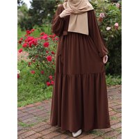 Fashionable Muslim women's loose long sleeved retro elegant dress