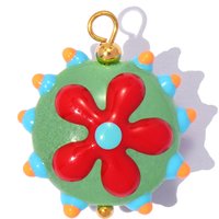 3pcs/Lot Wholesale Stainless Steel Lampwork Glass Flower DIY Earring Charm Polka Dot Heart Necklace Pendants Woman Fish Jewelry