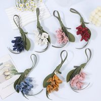 Trendy Hanger Tulip Flower Pu Leather Pendant Handmade Cartoon Leather Keychain Creative Car Keyring Bag Pendant for Women