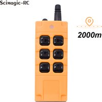 2000M 433Mhz High Power Waterproof Drop-proof Industrial Wireless Remote Control 2/4/6 Button Learning Code 1527 Controller