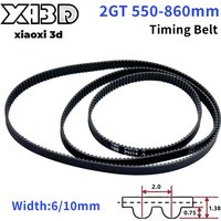 GT2 Timing Belt Closed Loop Timing Belt Rubber 2GT Belt Width 6mm/10mm 3D Printers Parts 550-892mm 852mm Synchronous Belts Part