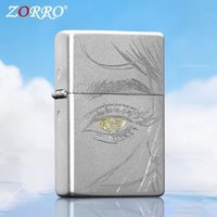 ZORRO Sand Chrome Hand Carved Kerosens Lighter, Various Finely Carved Silver Lighters, Vintage Grinding Wheel Lighter Gifts