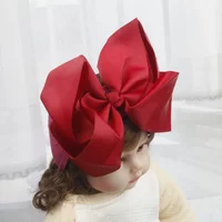 8inch hair bows Nylon Headbands for Baby Girls Kids Soft Bows Knot Turban Hair Bands Baby Hair Accessories Children Headwear