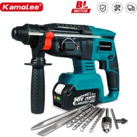 Kamolee 2000W 10600IPM Bürstenloser Akku-Bohrhammer, wiederaufladbarer elektrischer Hammer-Schlagbohrschrauber