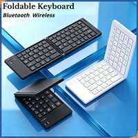 Mini Foldable Wireless Keyboard Slim Portable Bluetooth Keyboard Rechargeable Folding Keyboard for Windows IOS Android Universal