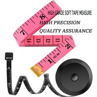 2 Pcs Mini Portable Black Tape Measure for Clothing Tailor Waist Circumference Measuring Inches Precision Sewing