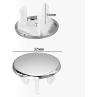 Bathroom Basin Overflow Hole Replacement Cover 2pcs Chrome Round Trim Designed for Standard 22mm 24mm Sink Overflow Holes