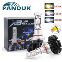 PANDUK Car Light ZES H4 LED H7 50W 6000LM H11 3000K 6000K 8000K HB3 9005 HB4 9006 Car LED Headlights Bulbs X3 Headlamp Auto