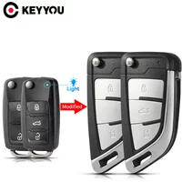 KEYYOU 2/3Buttons Modified Flip Remote Key Shell For VW Beetle Eos Golf 6 Jetta Tiguan Seat Skoda Fabia Replacement Car Key Case