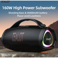 ZEALOT S98 160W Duży Przenośny Głośnik Bluetooth Bezprzewodowy Subwoofer TWS Wodoodporny Mobilny Głośnik Bluetooth Jakość HIFI