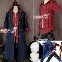 Devil Cos Nero Cry 4 Cosplay Costumes Nero Men Game Uniforms Wig Long Blue Coat Hoodie Boot Leg Belt Halloween Carnival Costumes