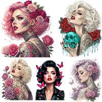 Marilyn Women Iron on Patches For Clothing Punk Monroe DIY A-Level Washable T-shirts Thermal Stickers Heat Transfer Patches