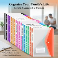 Set Of 14 A4sized Looseleaf Storage Pouches Expandable Closures Label Pocketsdurable Labelable Organizatio Multicolored Perfect
