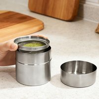 Matcha Powder Sifter And Storage Jar Kit,Stainless Steel Shaker Canister With Stirring Ring And 40 Mesh Fine Screen For Daily