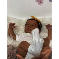 48CM African American Reborn Baby Doll Romy Premature Baby Finished Newborn Dark Skin Black Girl Best Christmas Gift For Kids