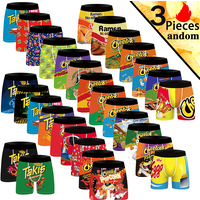 3-pack summer breathable men's boxer shorts sexy underwear men's underwear fashionable cartoon digital printed men's boxer short