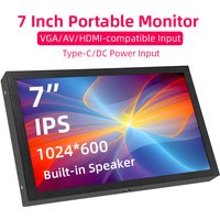 7-calowy przenośny ekran 1024x600 IPS LCD HDMI kompatybilny z VGA AV Wejście DC Typ C Monitor zasilania do komputera PC Laptop Kamera TV Box RPI