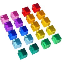 20x Rainbow Acrylic Building Blocks Color Perception Perschool Table Toy Stacking Toy for Kids Children Boys Girls Ideal Gift