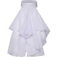 Victorian Colonial Jabot False Collar Medieval Steampunk Costume Detachable White Ruffled Neck Collar Victorian Necktie