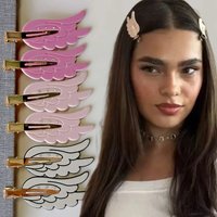 1/2pcs Cute Wings Hairpin Fun Hairpin Traceless Hairpin Dopamine Cosmetic Clip Side Broken Hair Bangs Clip Hair Accessories