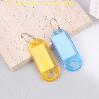 【X】10Pcs Multicolor Keychain Key ID Label Tags Luggage ID Tags Hotel Number Classification Card Key Rings Keychain Random Colors