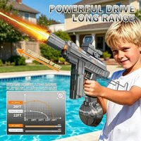 UZI Electric Water Gun with Light & Summer Beach Pool Outdoor Fun Shooting Toy for Kids Boys Birthday Gift