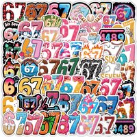 50/100PCS Cartoon Funny Number 67 Stickers Creative DIY Handbook Car Waterproof Decoration Stickers