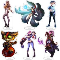 16CM Anime Game Lol Lulu Ziggs Ekko Vi Kai'Sa Ahri Thresh Lux Seraphine Cos Acrylic Figure Stand Ornaments