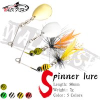WALK FISH 1Pcs 80mm 7g Spinner Lure Metal Feather Tweeter Fishing Bait Curve Bait Artificial Sea Bass Swing Micro-root Simulate