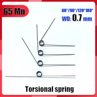 10 Pcs V Type Spring 0.7mm Wire Diameter Torsional Spring Miniature Torsion Spring 60/90/120/180 Degree Feeder Springs Torsion