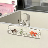 1PC Transparent acrylic goldfish holder - Cute aquarium decoration, anti-slip book, document and piano score holder