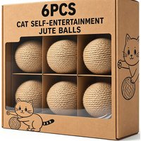 Interactive Cat Scratching Ball Jute Pets Self Play Boredom Relief Chew Toy Kitten Claw Sharpening Teething Exercise Gear Kit