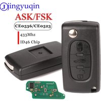 Jingyuqin – clé télécommande à 3 boutons, pour Peugeot 207 307 407 308 408, citroën Fob 434MHZ, puce ID46 CE0536 CE0523 ASK/FSK HU83/VA2