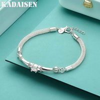 925 Sterling Silver Zircon Snake Chain Bracelet For Woman Wedding Engagement Party Fashion Jewelry
