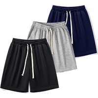 Summer Running Shorts for Men Casual Jogging Sport Short Pants Solid Color Drawstring Loose Dry Gym Sports Shorts