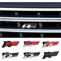 Car Styling Front Grille Badge Decoration Rline Metal Emblem For Volkswagen VW Golf 4 5 6 7 8 Passat T5 B5 b6 b8 MK6 MK7 Tiguan