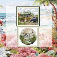 Joy Sunday Cross Stitch Kit Childhood Memories Painting Craft Counted Fabric Aida 16/14/11CT DIY Embroidery Kits for Beginner
